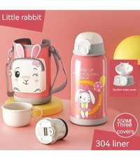 Bba Hayvan Desenli Paslanmaz Çelik 0.55 lt Outdoor Termos Açık Pembe