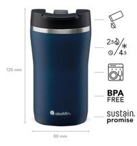 Aladdin Cafe Thermavac Paslanmaz Çelik 250 ml Outdoor Termos Mavi