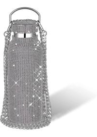 Alibee Bling Rhinestone Paslanmaz Çelik 0.5 lt Outdoor Termos Gümüş
