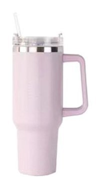 Hyt Straw Paslanmaz Çelik 1 lt Outdoor Termos Ekru - Mor