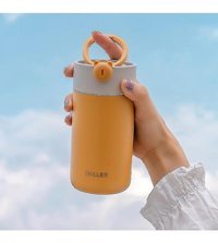 Alibee Sevimli Kız Paslanmaz Çelik 0.42 lt Outdoor Termos Sarı