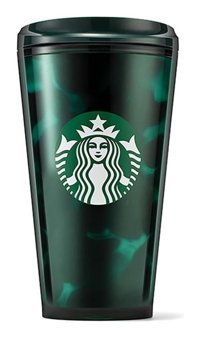 Starbucks Temalı Plastik 0.47 lt Outdoor Termos Yeşil