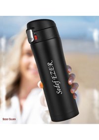 Sedef Silver Kişiye Özel Paslanmaz Çelik 0.47 lt Outdoor Termos Siyah