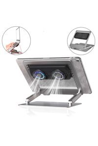 Teknetstore Katlanabilir Alüminyum Dikey Ayarlanabilir Taşınabilir Ayaklı Hareketli Laptop Standı