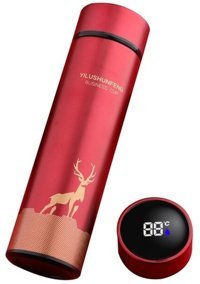 Alibee Lcd Ekran Paslanmaz Çelik 500 ml Outdoor Termos Kırmızı