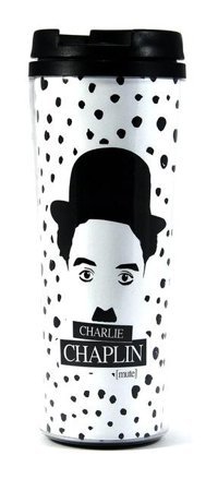 Charlie Charlie Chaplin Plastik 0.38 lt Outdoor Termos Beyaz - Siyah