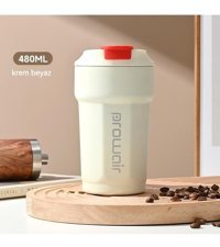 Qianze Paslanmaz Çelik 0.48 lt Outdoor Termos Krem