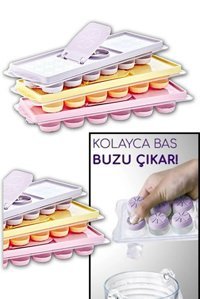 İndirimkap Yuvarlak Şekilli Silikon Kapaklı Renkli Buz Kalıbı