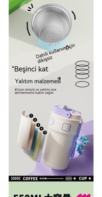 Summer Love Paslanmaz Çelik 0.55 lt Outdoor Termos Mor