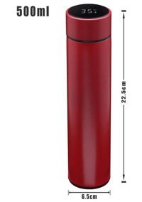 Bluefeet Digital Paslanmaz Çelik 500 ml Outdoor Termos Kırmızı - Siyah