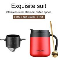 Uqwdkad-hyt Paslanmaz Çelik 0.35 lt Outdoor Termos Kahverengi - Kırmızı