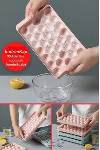 İndirimkap Yuvarlak Şekilli Plastik Kapaklı Renkli Buz Kalıbı