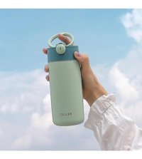Alibee Sevimli Kız Paslanmaz Çelik 0.42 lt Outdoor Termos Yeşil