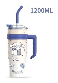 Hyt Straw Paslanmaz Çelik 1.2 lt Outdoor Termos Mavi - Beyaz