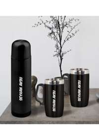 Bk Gift Kişiye Özel Paslanmaz Çelik 0.5 lt Outdoor Termos Siyah