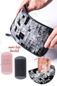 Ongu Home Kare Şekilli Silikon Mini Renkli Buz Kalıbı