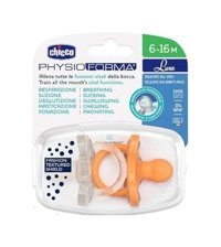 Chicco PhysioForma Luxe Soft 6-16 Ay Delikli Ortodontik Damaklı Silikon Emzik Mavi-Pembe