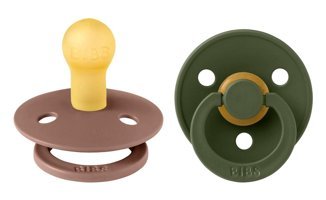 Bibs 0-6 Ay Delikli Kiraz Uçlu Kauçuk Emzik Gül Kurusu - Yeşil