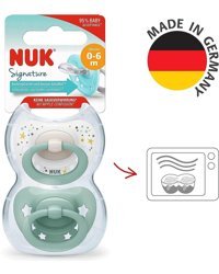 Nuk 0-6 Ay Delikli Ortodontik Yenidoğan Damaklı Silikon Emzik Yeşil