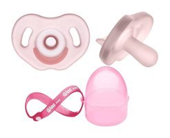 Wee Baby 0-6 Ay Delikli Ortodontik Yenidoğan Damaklı Silikon Emzik Pembe