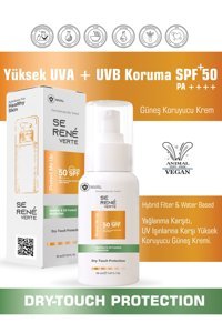 Se Rene Verte Verte Renkli 50 Faktör Tüm Ciltler İçin Leke Karşıtı Nemlendirici Suya Dayanıklı Yüz Güneş Kremi 50 ml