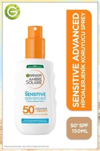 Garnier Ambre Solaire 50 Faktör İçin Nemlendirici Yağsız Suya Dayanıklı Yüz ve Vücut Güneş Kremi 150 ml