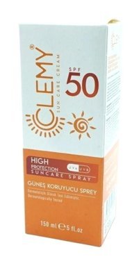 Clemy 50 Faktör Tüm Ciltler İçin Nemlendirici Suya Dayanıklı Yüz Güneş Kremi 150 ml