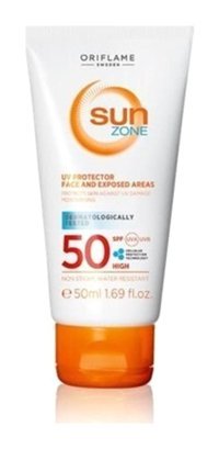 Oriflame Sun Zone 50 Faktör İçin Leke Karşıtı Nemlendirici Yaşlanma Karşıtı Suya Dayanıklı Yüz ve Vücut Güneş Kremi 50 ml