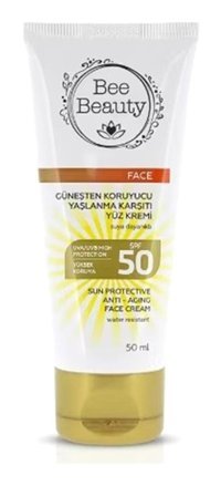 Bee Beauty Renkli 50 Faktör İçin Leke Karşıtı Nemlendirici Yaşlanma Karşıtı Suya Dayanıklı Yüz Güneş Kremi 50 ml
