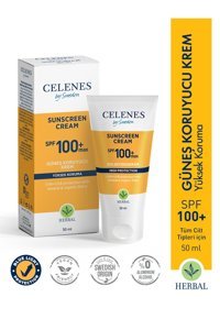 Celenes Herbal 50 Faktör Tüm Ciltler İçin Nemlendirici Suya Dayanıklı Yüz Güneş Kremi 50 ml