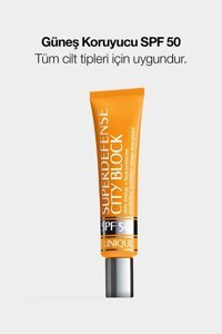 Clinique Superdefense City Block 50 Faktör İçin Nemlendirici Yaşlanma Karşıtı Aydınlatıcı Yağsız Yüz ve Vücut Güneş Kremi 40 ml