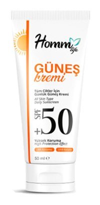 Homm Life 50 Faktör İçin Leke Karşıtı Nemlendirici Yaşlanma Karşıtı Yüz ve Vücut Güneş Kremi 50 ml