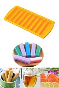 Kitchen Beauty Çubuk Şekilli Plastik Kapaklı Renkli Buz Kalıbı