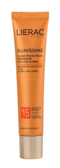 Lierac Sunissime Energizing Protective Fluid 15 Faktör Tüm Ciltler İçin Nemlendirici Suya Dayanıklı Yüz Güneş Kremi 40 ml