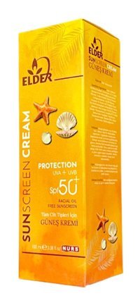 Elder 50 Faktör Tüm Ciltler İçin Nemlendirici Suya Dayanıklı Yüz Güneş Kremi 100 ml