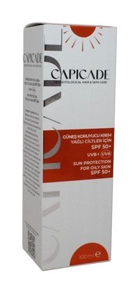 Capicade 50 Faktör İçin Nemlendirici Yağsız Suya Dayanıklı Yüz ve Vücut Güneş Kremi 100 ml