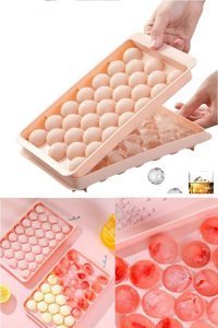 Kaşbaşı Home Yuvarlak Şekilli Plastik Kapaklı Renkli Buz Kalıbı