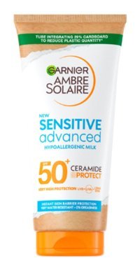 Garnier Ambre Solaire Sensitive Advanced Milk 50 Faktör Tüm Ciltler İçin Nemlendirici Suya Dayanıklı Yüz Güneş Kremi 175 ml