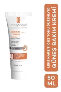 Mineaderm Renkli 50 Faktör İçin Leke Karşıtı Nemlendirici Yaşlanma Karşıtı Yüz ve Vücut Güneş Kremi 50 ml