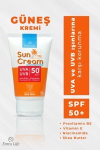 Emtu Life 50 Faktör Tüm Ciltler İçin Leke Karşıtı Nemlendirici Suya Dayanıklı Yüz Güneş Kremi 50 ml