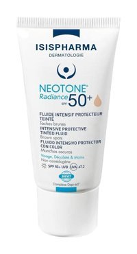 Isıspharma Neotone Radiance 50 Faktör İçin Leke Karşıtı Nemlendirici Yaşlanma Karşıtı Yağsız Suya Dayanıklı Yüz ve Vücut Güneş Kremi 30 ml