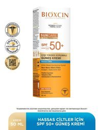 Bioxcin 50 Faktör İçin Leke Karşıtı Nemlendirici Yaşlanma Karşıtı Suya Dayanıklı Yüz ve Vücut Güneş Kremi 50 ml