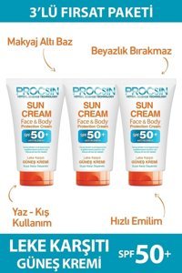 Procsın 50 Faktör Tüm Ciltler İçin Nemlendirici Suya Dayanıklı Yüz Güneş Kremi 50 ml