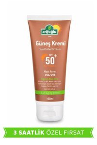 Arifoğlu 50 Faktör İçin Leke Karşıtı Nemlendirici Yaşlanma Karşıtı Suya Dayanıklı Yüz Güneş Kremi 100 ml