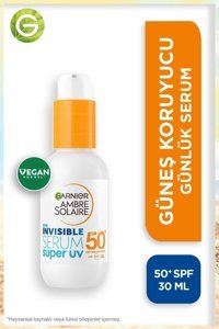 Garnier Ambre Solaire Invisible 50 Faktör Tüm Ciltler İçin Nemlendirici Suya Dayanıklı Yüz Güneş Kremi 30 ml
