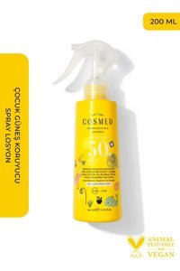 Cosmed Sun Essential Kids 50 Faktör İçin Nemlendirici Suya Dayanıklı Yüz ve Vücut Güneş Losyonu 200 ml