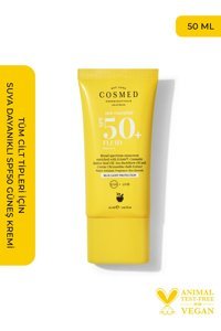 Cosmed Sun Essential Fluid 50 Faktör Tüm Ciltler İçin Nemlendirici Suya Dayanıklı Yüz Güneş Kremi 50 ml