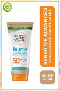 Garnier Ambre Solaire Sensitive Advanced 50 Faktör Tüm Ciltler İçin Nemlendirici Suya Dayanıklı Yüz Güneş Kremi 175 ml