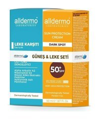 Alldermo 50 Faktör İçin Leke Karşıtı Nemlendirici Yaşlanma Karşıtı Suya Dayanıklı Yüz ve Vücut Güneş Kremi 50 ml