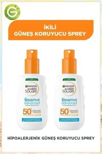 Garnier Ambre Solaire Sensitive Advanced 50 Faktör İçin Nemlendirici Suya Dayanıklı Yüz ve Vücut Güneş Kremi 2x150 ml